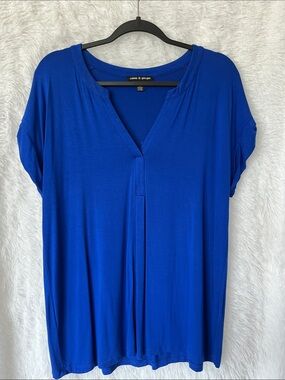 Cable & Gauge Royal Blue V-Neck Tunic Top